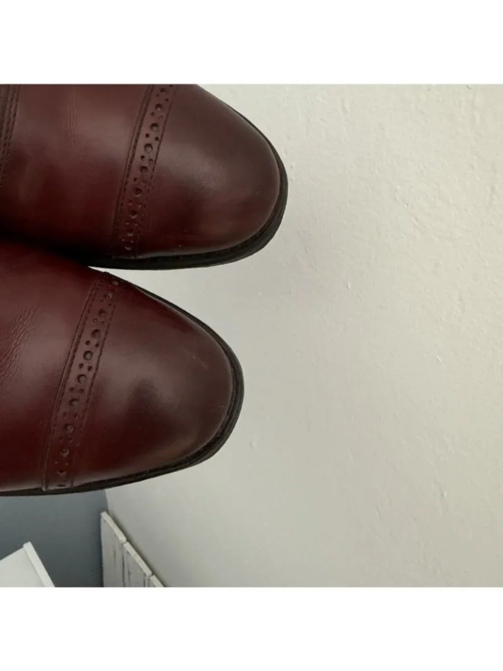 Allen Edmonds Fifth Avenue Leather Cap Toe Oxfords Burgundy (5736) Sz 9 D